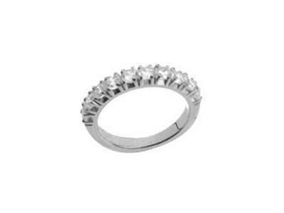 Alianza Engarzado Con 4 Garras 1 Hilera, Oro Gris 18k Pd 13,5. Ref. 330 - Imagen Estandar - 2