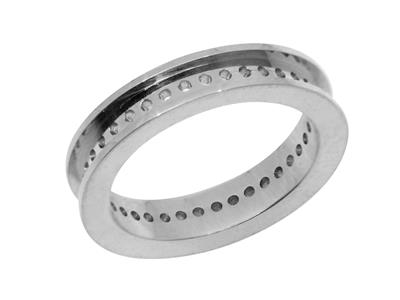 Anillo De Bodas Con Engaste De Rielpara Corte Baguette, Oro Blanco De 18k Pd 13,5. Ref. 340 - Imagen Estandar - 1