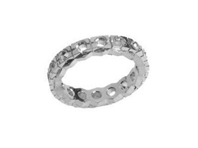 Alianza Engastada Con 4 Garras Anchas 1 Hilera, Oro Blanco De 18k Pd 13,5. Ref. 350