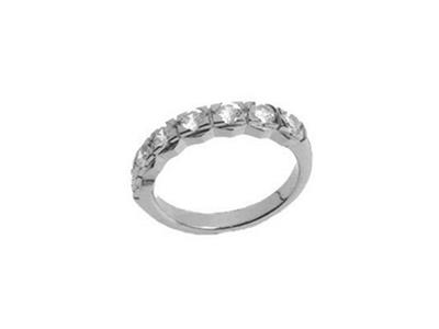 Alianza Engastada Con 4 Garras Anchas 1 Hilera, Oro Blanco De 18k Pd 13,5. Ref. 350 - Imagen Estandar - 2