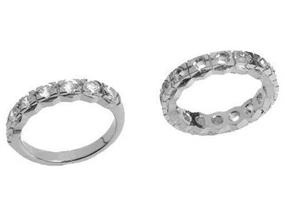 Alianza Engastada Con 4 Garras Anchas 1 Hilera, Oro Blanco De 18k Pd 13,5. Ref. 350 - Imagen Estandar - 3