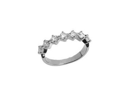 Alianza De Boda Engastado Con 4 Garras 1 Hilera, Orgris 18k Pd 13,5. Ref. 360 - Imagen Estandar - 2