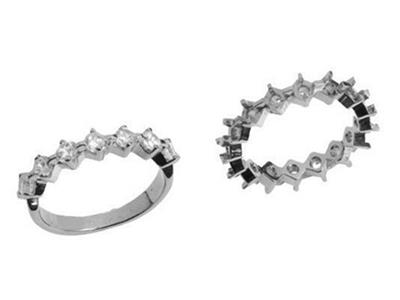 Alianza De Boda Engastado Con 4 Garras 1 Hilera, Orgris 18k Pd 13,5. Ref. 360 - Imagen Estandar - 3