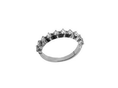 Alianza De Boda Con Engaste De 4 Garras 1 Hilera, Orgris 18k Pd 13,5. Ref. 370 - Imagen Estandar - 2