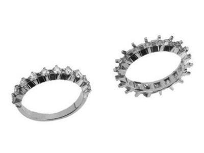 Alianza De Boda Con Engaste De 4 Garras 1 Hilera, Orgris 18k Pd 13,5. Ref. 370 - Imagen Estandar - 3