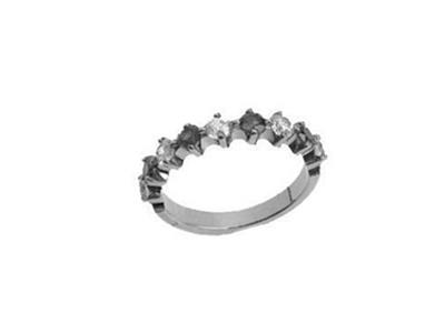 Alianza De Boda Engarzado Con 4 Garras 1 Hilera, Oro Gris 18k Pd 13,5.ref. 365 - Imagen Estandar - 2