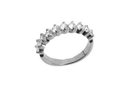 Alianza Con Incrustaciones Con Garras Alineadas, 1 Fila, Oro Blanco De18 K Peso 13,5. Ref. 390 - Imagen Estandar - 2