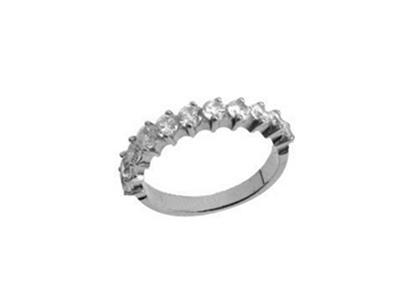 Anillo De Boda Engastado Con Garrasdesplazadas, 1 Hilera, Oro Blanco De 18 K Peso 13,5. Ref. 391 - Imagen Estandar - 2
