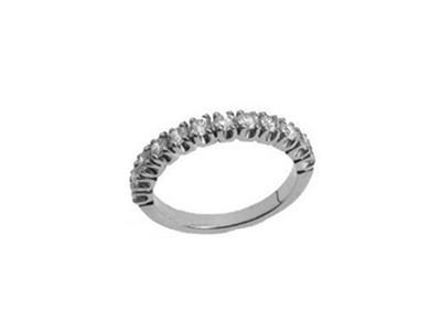 Alianza De Boda Engarzado Con 4 Garras 1 Hilera, Oro Gris 18k Pd 13,5.ref. 420 - Imagen Estandar - 2