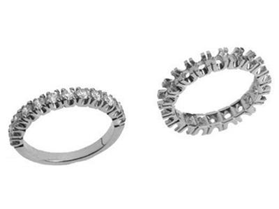 Alianza De Boda Engarzado Con 4 Garras 1 Hilera, Oro Gris 18k Pd 13,5.ref. 420 - Imagen Estandar - 3