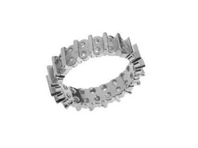 Alianza Completa De Barrette De 2 Hileras, Oro Gris De 18 K Peso 13,5.ref. 452