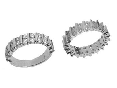Alianza Completa De Barrette De 2 Hileras, Oro Gris De 18 K Peso 13,5.ref. 452 - Imagen Estandar - 3
