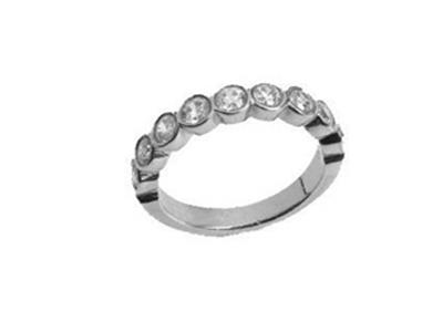 Alianza De Boda, 1 Hilera, Oro Blanco 18k Pd 13.5. Ref. 480 - Imagen Estandar - 2