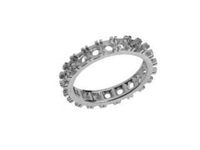 Alianza De Boda Engarzado Con 4 Garras 1 Hilera, Oro Gris 18k Pd 13,5.referencia. 500