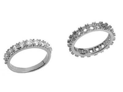 Alianza De Boda Engarzado Con 4 Garras 1 Hilera, Oro Gris 18k Pd 13,5.referencia. 500 - Imagen Estandar - 3