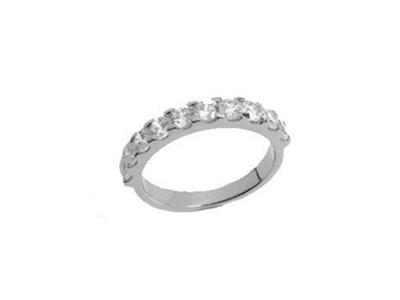 Alianza Con Engaste De Garras, Oro Blanco De 18 K Pd 13,5. Ref. 530 - Imagen Estandar - 2