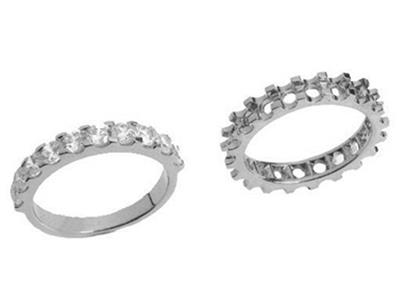 Alianza Con Engaste De Garras, Oro Blanco De 18 K Pd 13,5. Ref. 530 - Imagen Estandar - 3