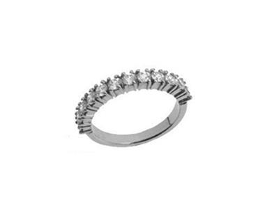 Anillo De Boda Con Engaste De Puntas, Oro Blanco De 18 K Pd 13,5. Ref.540 - Imagen Estandar - 2