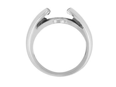 Solitario Para Piedra Redonda De 8mm, Oro Blanco 800 Ref. Bg248