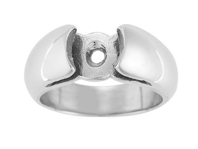 Solitario Para Piedra Redonda De 8 mm, Oro Blanco 800 Ref. Bg248 - Imagen Estandar - 2