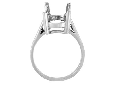 Anillo Engastado Con 4 Garras Para Piedra Ovalada De 14 X 10mm, Oro Gris 800 Ref. 15371