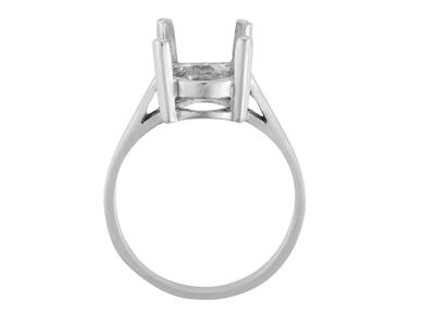 Anillo Engastado Con 4 Garras Para Piedra Ovalada De 12 X 10 mm, Oro Gris 800 Ref. 15370 - Imagen Estandar - 1