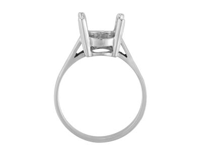 Anillo Engastado Con 4 Garras Para Piedra Ovalada De 11 X 9mm, Oro Gris 800 Ref. 15369
