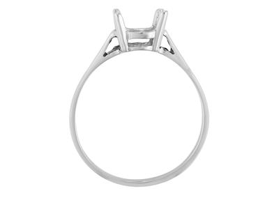 Anillo Engastado Con 4 Garras Para Piedra Ovalada De 9 X 7 mm, Oro Blanco 800 Ref.15367. - Imagen Estandar - 1