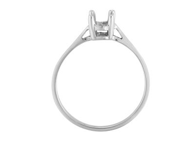 Anillo Engastado Con 4 Garras Para Piedra Ovalada De 7 X 5 mm, Oro Blanco 800 Ref.15366. - Imagen Estandar - 1