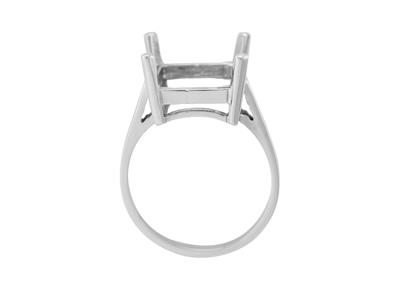 Anillo Engastado Con 4 Garras Para Piedra Rectangular De 14 X 12 mm, Oro Blanco 800 Ref. 15381 - Imagen Estandar - 1