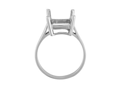 Anillo Engastado Con 4 Garras Para Piedra Rectangular De 12 X 10 mm, Oro Gris 800 Ref. 15379 - Imagen Estandar - 1