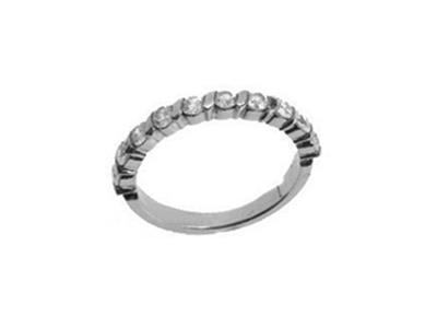 Alianza Con Barra Al Bies, Oro Blanco De 18 K Peso 13,5. Ref. 450 - Imagen Estandar - 2