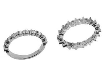 Alianza Con Barra Al Bies, Oro Blanco De 18 K Peso 13,5. Ref. 450 - Imagen Estandar - 3