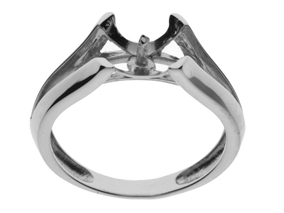Anillo Para Perla De 8a 9mm, Oro Blanco De 18k Rodiado. Ref. Bg167