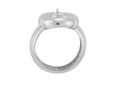 Anillo Para Perla De 8 A 10 Mm, Oroblanco De 18k. Ref. Bg95