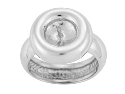 Anillo Para Perla De 8 A 10 Mm, Oroblanco De 18k. Ref. Bg95 - Imagen Estandar - 2