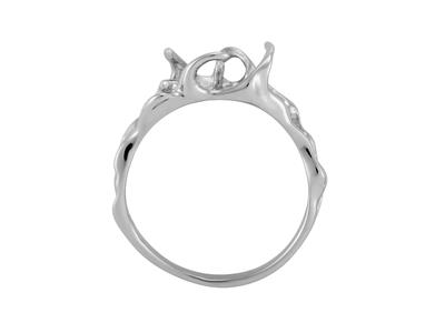 Anillo Para Perla De 10 Mm, Oro Blanco De 18k. Referencia. Bg160