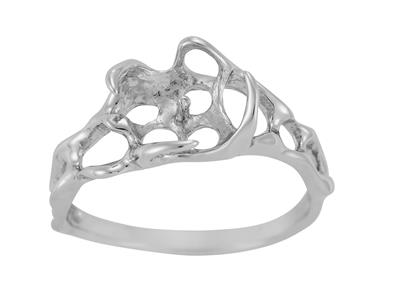 Anillo Para Perla De 10 Mm, Oro Blanco De 18k. Referencia. Bg160 - Imagen Estandar - 2