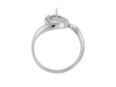 Anillo Para Perla De 7a 9mm, Oro Blanco De 18k. Ref. Bg51