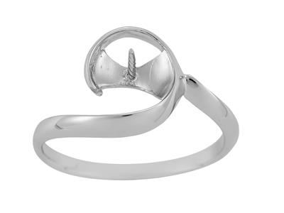 Anillo Para Perla De 7 a 9 mm, Oro Blanco De 18k. Ref. Bg51 - Imagen Estandar - 2