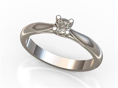 Solitario 4 Garras Cruzadas Para Piedras De 4,5 mm, Oro Blanco 18k, Finger 53. Ref. 3420 - Imagen Estandar - 2