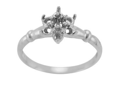 Anillo S{quito, Piedra Central Redonda De 3,5 mm, Oro Blanco De 18k. Referencia. 18333 - Imagen Estandar - 2