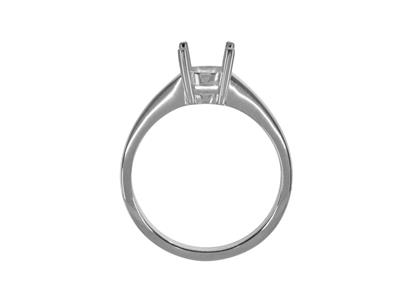 Solitario 4 Garras Para Piedra De 6,50 mm, Cuerpo Plano, Oro Blanco 18k Pd, Dedo 69 - Imagen Estandar - 2