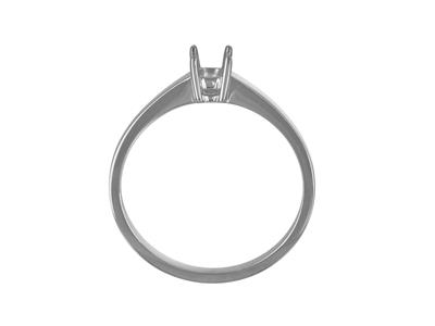 Solitario 4 Garras Para Piedra De 4,20 mm, Cuerpo Plano, Oro Blanco 18k Pd Paladio ,  Dedo 54 - Imagen Estandar - 2