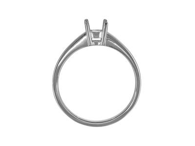 Solitario 4 Garras Para Piedra 5,50 mm, Cuerpo Plano, Oro Blanco 18k Pd, Dedo 58 - Imagen Estandar - 2