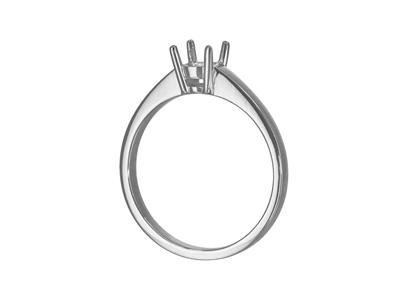 Solitario 4 Garras Para Piedra De 5,50 Mm, Cuerpo Plano, Oro Gris 18k Pd, Dedo 69 - Imagen Estandar - 3