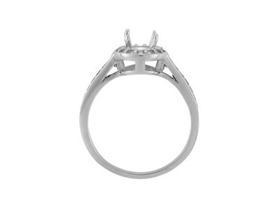 Anillo Halo, Piedra Central 5,60mm, Oro Gris 800