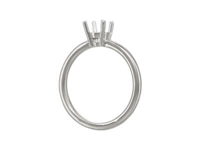 Solitario 4 Garras Para Piedra De 5 mm, Cuerpo Abombado, Oro Blanco 18k Pd, Dedo 63 - Imagen Estandar - 3