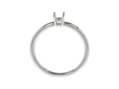 Solitario 4 Garras Para Piedra De 3,40 mm, Cuerpo Abombado, Oro Blanco18k Pd, Dedo 49 - Imagen Estandar - 2