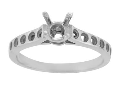 Solitario 4 Garras Para Piedra Central De 6 mm, Oro Blanco 800 Ref. Ga70/90 - Imagen Estandar - 2